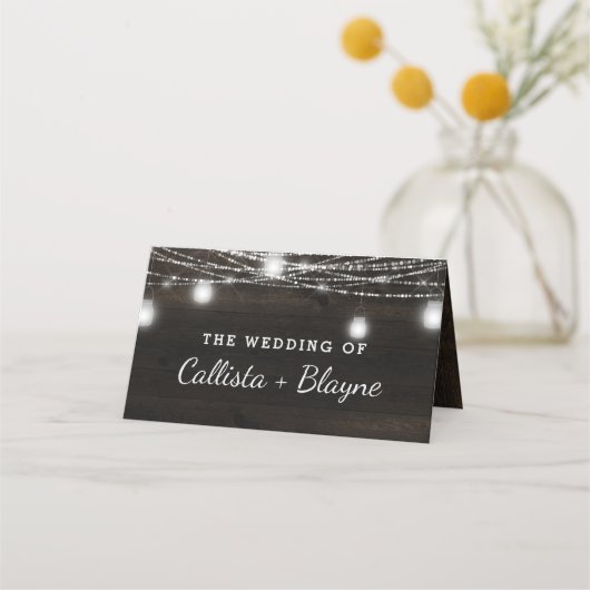 Carte De Placement Oak Ridge Rustic Wood Réservé Mariage de siège (Dos)