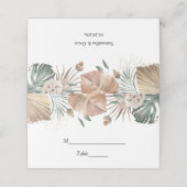 Carte De Placement Oasis d'aquarelle moderne Fleurs et Feuille Cadre (Extérieur déplié)