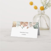 Carte De Placement Oasis d'aquarelle moderne Fleurs et Feuille Cadre (Dos)