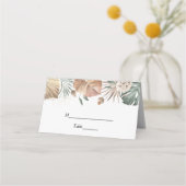 Carte De Placement Oasis d'aquarelle moderne Fleurs et Feuille Cadre (Devant)