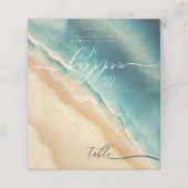 Carte De Placement Ocean Beach Bleu Aquarelle élégant ABLE (Extérieur déplié)