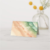 Carte De Placement Ocean Beach Green Mariage Watercolor Table (Dos)
