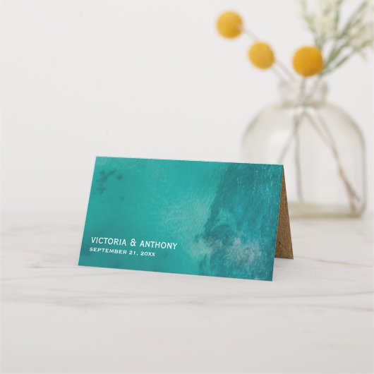 Carte De Placement Ocean Wave, Mariage plage (Dos)