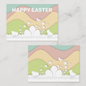 Carte De Placement OEufs de Pâques et poussins pastel nature florale (Devant / Derrière)