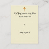 Carte De Placement Offrande de messe catholique Monstrance florale (Dos)