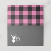 Carte De Placement Oh Deer Baby shower rose (Extérieur déplié)