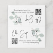 Carte De Placement OH SNAP QR Code Eucalyptus Carte de table pliée (Extérieur déplié)