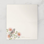 Carte De Placement Oiseau dans des fleurs de mariage (Extérieur déplié)