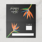 Carte De Placement Oiseau tropical du Paradis Mariage botanique (Extérieur déplié)