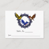 Carte De Placement Oiseaux Sur La Table Mariage De Fleur Wreath (Devant)