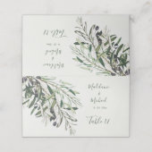 Carte De Placement Olive Branch Elegant Wedding Numéro de table (Extérieur déplié)