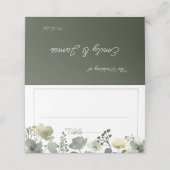 Carte De Placement Olive Floral Wedding (Extérieur déplié)