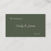 Carte De Placement Olive Floral Wedding (Dos)