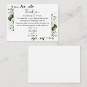 Carte De Placement Olive Green Botanique Floral Mariage Merci (Devant / Derrière)