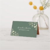 Carte De Placement Olive Green et Terracotta Mariage Floral (Dos)