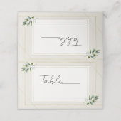 Carte De Placement Olive Vert Olive Leaf Bone Blanc & Gold Table Sièg (Extérieur déplié)