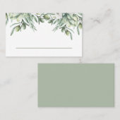 Carte De Placement Olives aquarelles. Élégant mariage italien floral (Devant / Derrière)