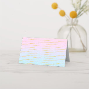 Carte De Placement Ombre bleu rose avec lignes or minces