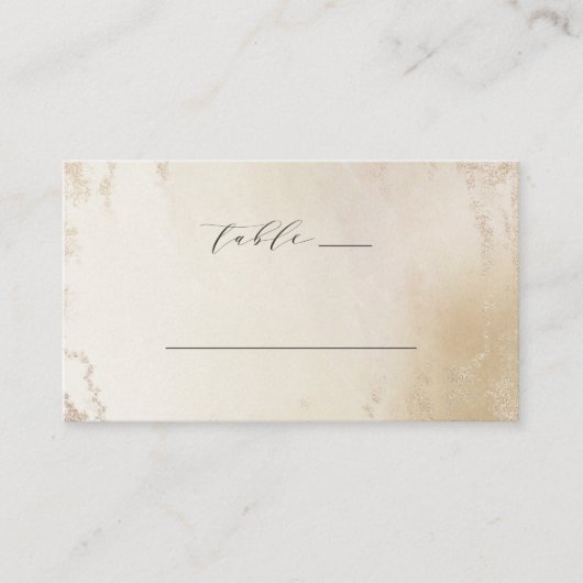 Carte De Placement Ombre Jaune Or Frosted Mariage Numéro de table (Devant)