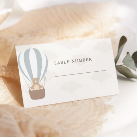 Carte De Placement On Peut Attendre | Baby Boy Blue Balloon Douche