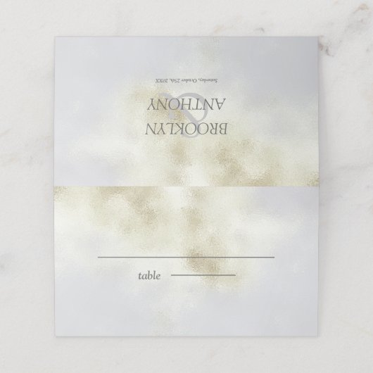 Carte De Placement Opale blanche simple (Extérieur déplié)