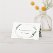 Carte De Placement or aquarelle géométrique verdure (Dos)