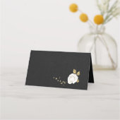 Carte De Placement or blanc botanique noir (Dos)