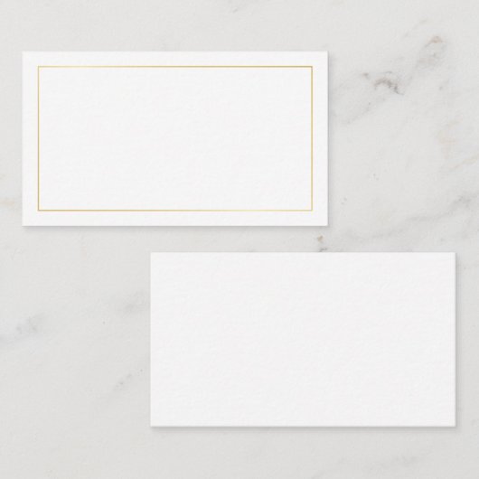 Carte De Placement Or et Mariage blanc (Devant / Derrière)
