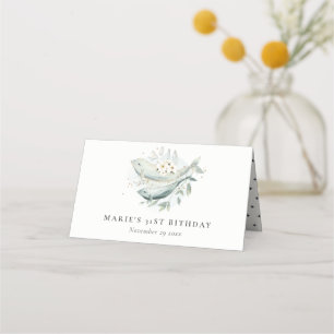 Carte De Placement Or turquoise Poisson Floral sous-marin Tout âge An