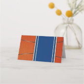 Carte De Placement Orange Blue Basketball Bar Mitzvah (Dos)