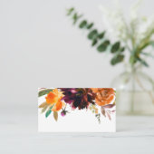 Carte De Placement Orange Bourgogne Brûlé Chute Florale Rustique Mari (Debout devant)