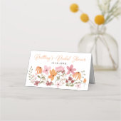 Carte De Placement Orange Cute boho meadow fleur sauvage douche nupti (Dos)