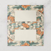 Carte De Placement Orange fleurs nom de l'hôte carte place (Extérieur déplié)