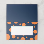 Carte De Placement Orange Navy Blue Polka Dot Mint Anniversaire (Extérieur déplié)