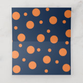 Carte De Placement Orange Navy Blue Polka Dot Mint Anniversaire (Intérieur déplié)