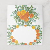 Carte De Placement Orange Peony & Rose Floral Mariage (Extérieur déplié)