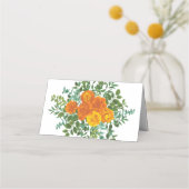 Carte De Placement Orange Peony & Rose Floral Mariage (Dos)
