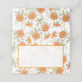 Carte De Placement Orange Rose Wedding Place Card (Extérieur déplié)