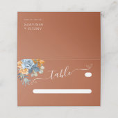 Carte De Placement Orange Terracotta Rustique Navy Mariage de rouille (Extérieur déplié)