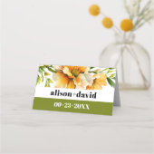 Carte De Placement Orange yelllow rhododendron flowers wedding (Dos)