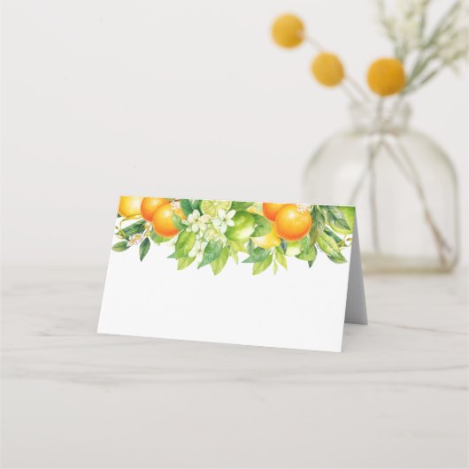 Carte De Placement Oranges estivales modernes Fête des mariées Citrus (Dos)