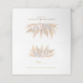 Carte De Placement Orchidée blanche Pampas Mariage en herbe Numéro de (Extérieur déplié)