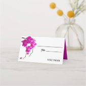 Carte De Placement Orchidée rose Mariage choix de repas (Devant)