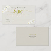 Carte De Placement Orchidées Blanches Moderne Chic Combien De Baisers (Devant / Derrière)