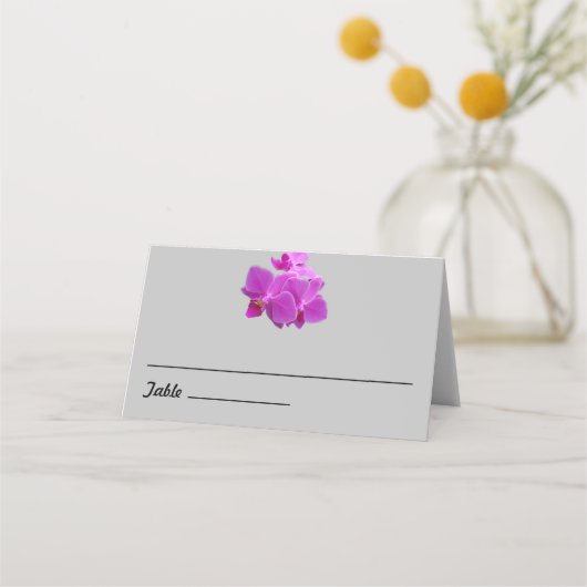 Carte De Placement Orchidées Fuchsia sur plaque pliée (Devant)
