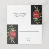 Carte De Placement Ornement de Noël | Rouge | Réception de mariage (Extérieur déplié)