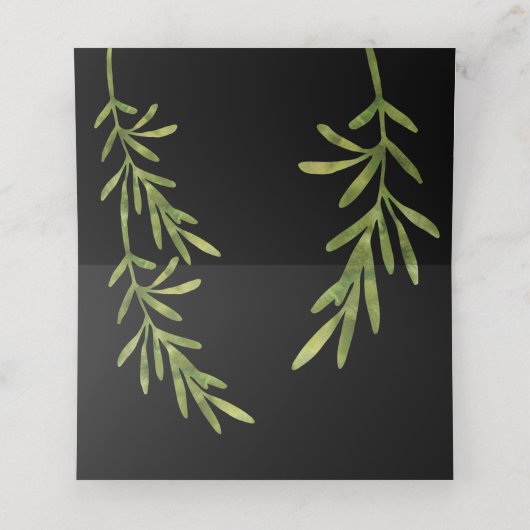 Carte De Placement Ornement de Noël | Vert | Réception de mariage (Intérieur déplié)