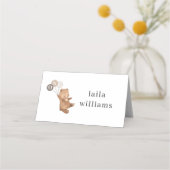 Carte De Placement Ours 3 ballons Brown - 1er anniversaire (Devant)
