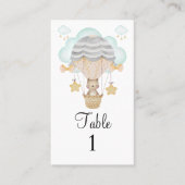 Carte De Placement Ours Ballons à air chaud Bleu Déchets Raffin (Devant)