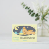 Carte De Placement Ours en peluche couché Billet de roussettes (Debout devant)